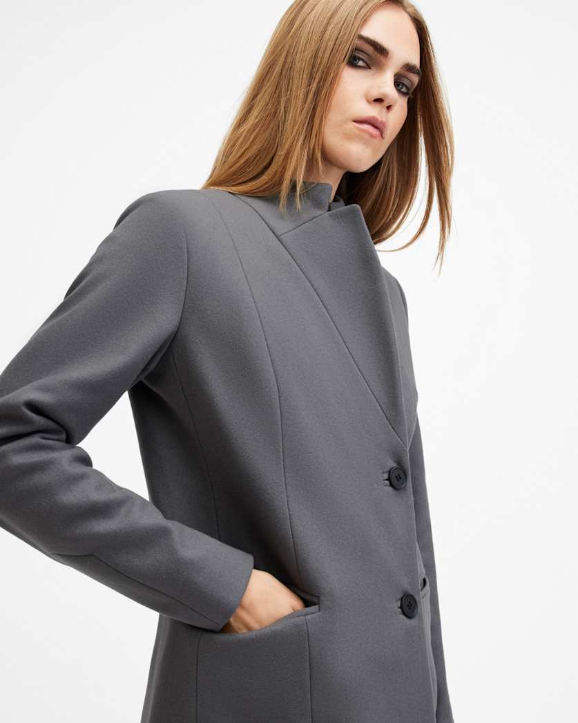 Sidney Wool Cashmere Blend Tailored Coat