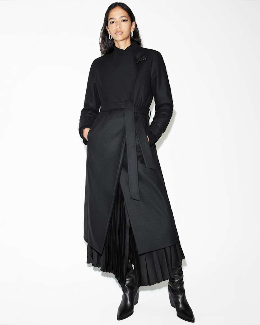 Riley Wrap Around Belted Long Line Coat