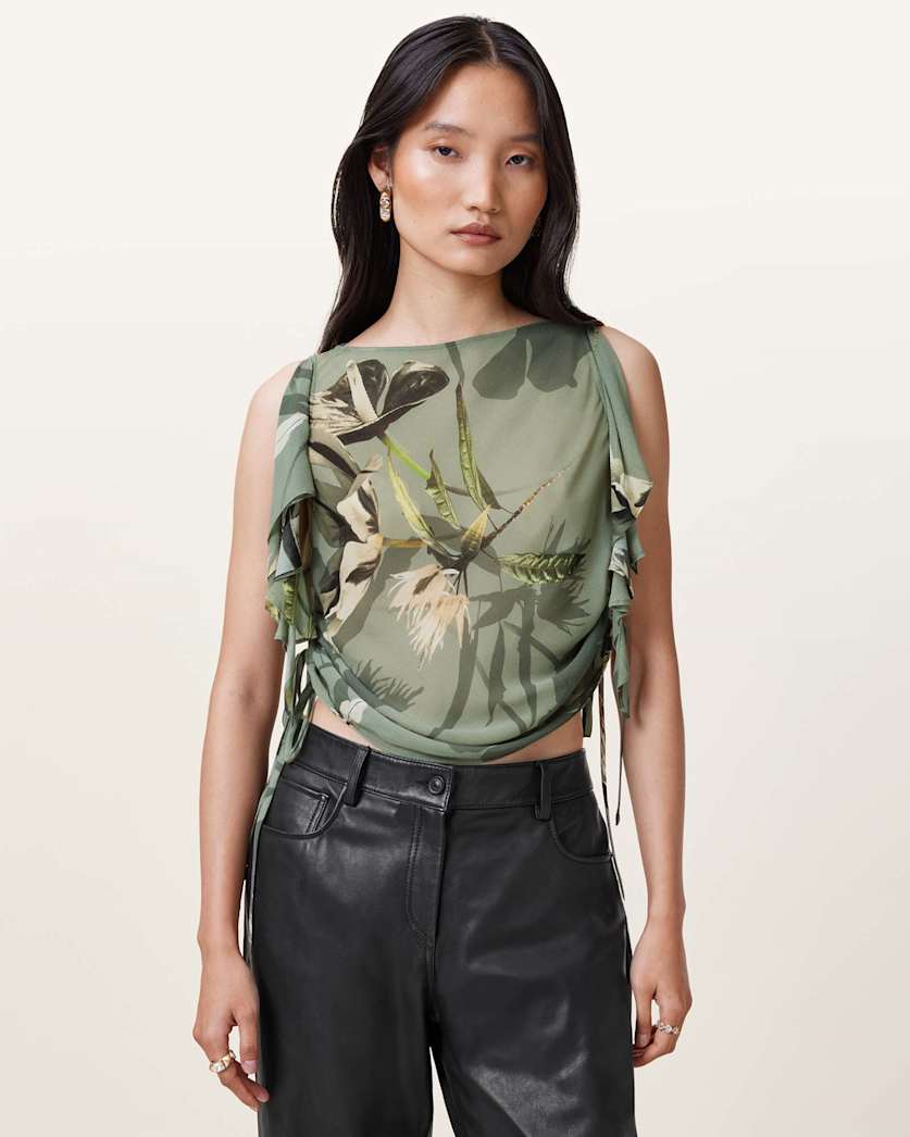 Bettie Floral Print Adjustable Drawcord Top