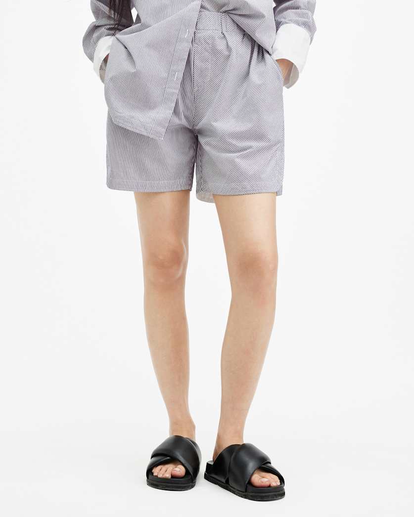 Karina Relaxed Fit Pinstripe Shorts