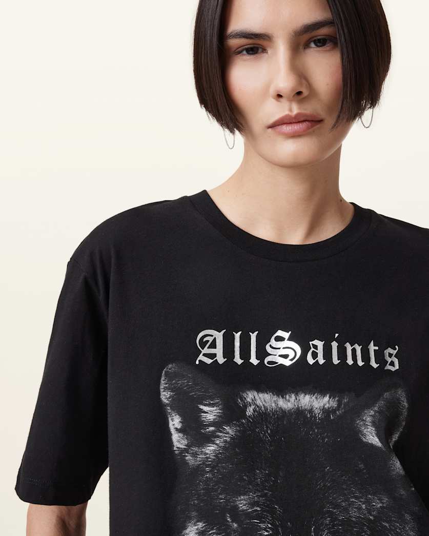 Dawn Wolf Print Relaxed Fit T-Shirt