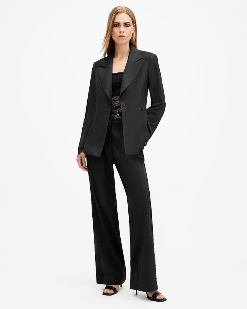 Lacey Tailored Lace Trim Blazer