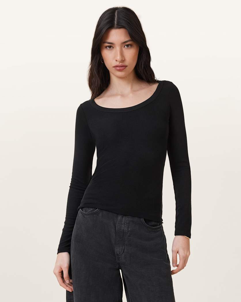 Rina Long Sleeve Scoop Neck T-Shirt