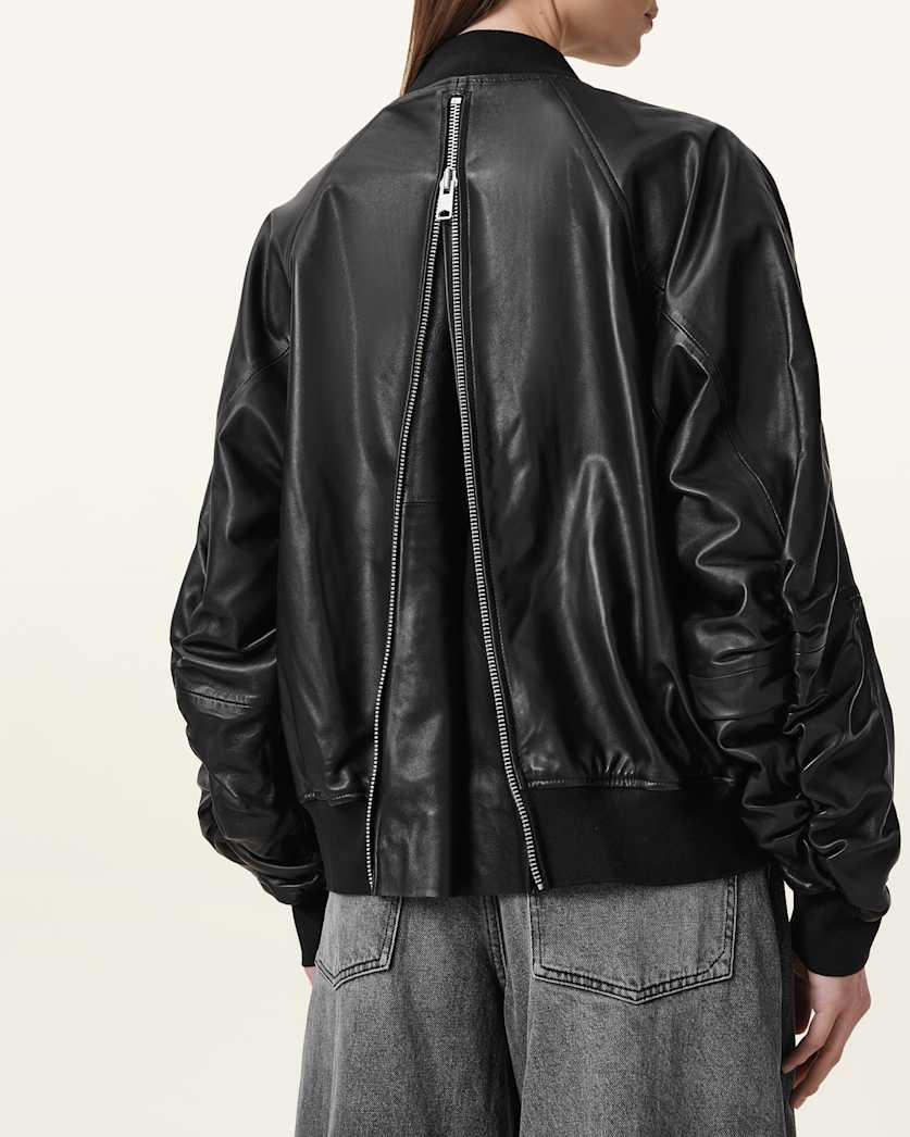 Dana Leather Bomber Jacket