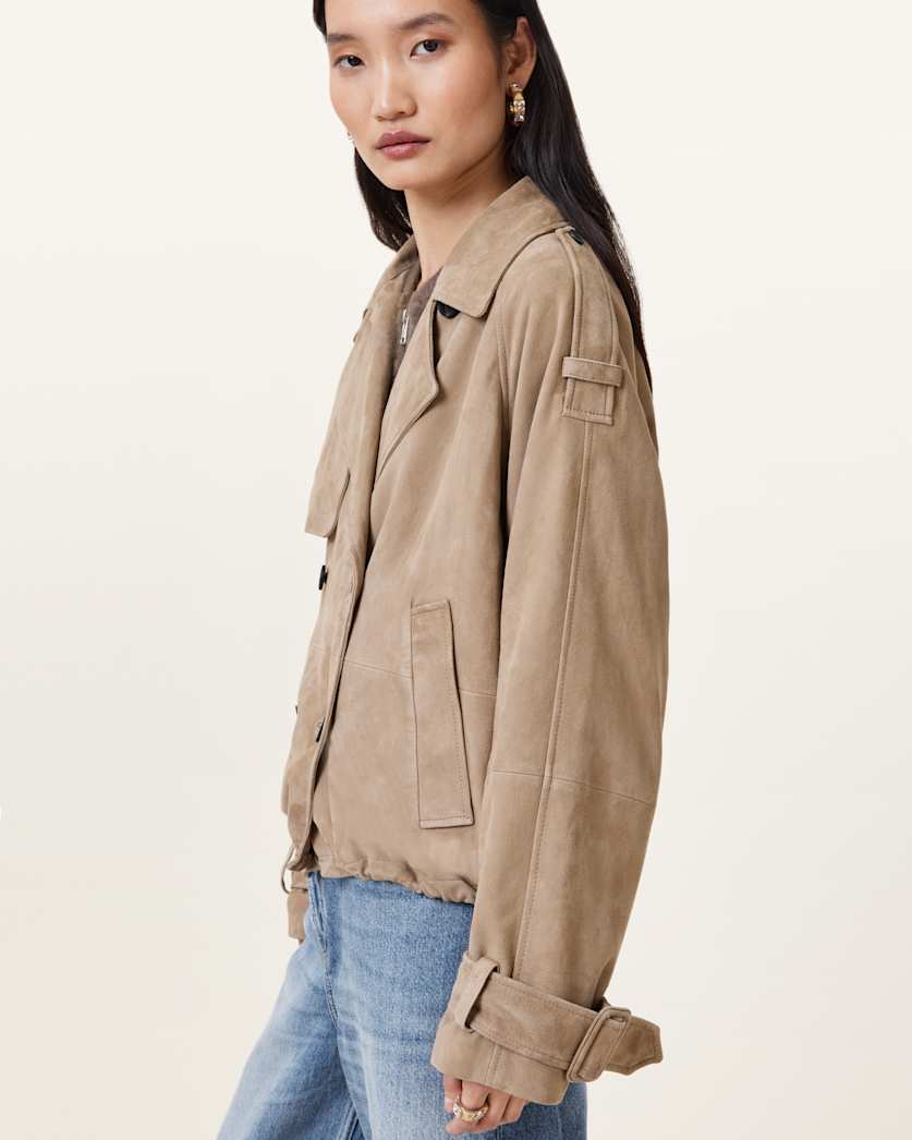 Reya Cropped Suede Mac
