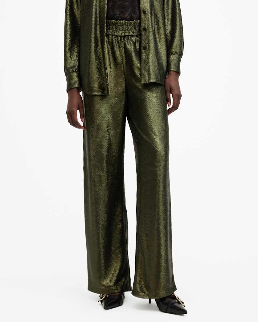 Charli Wide Leg Sequin Trousers