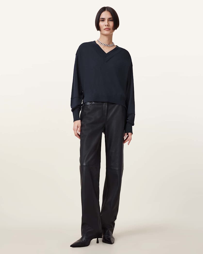 Julieana V Neck Wool Jumper