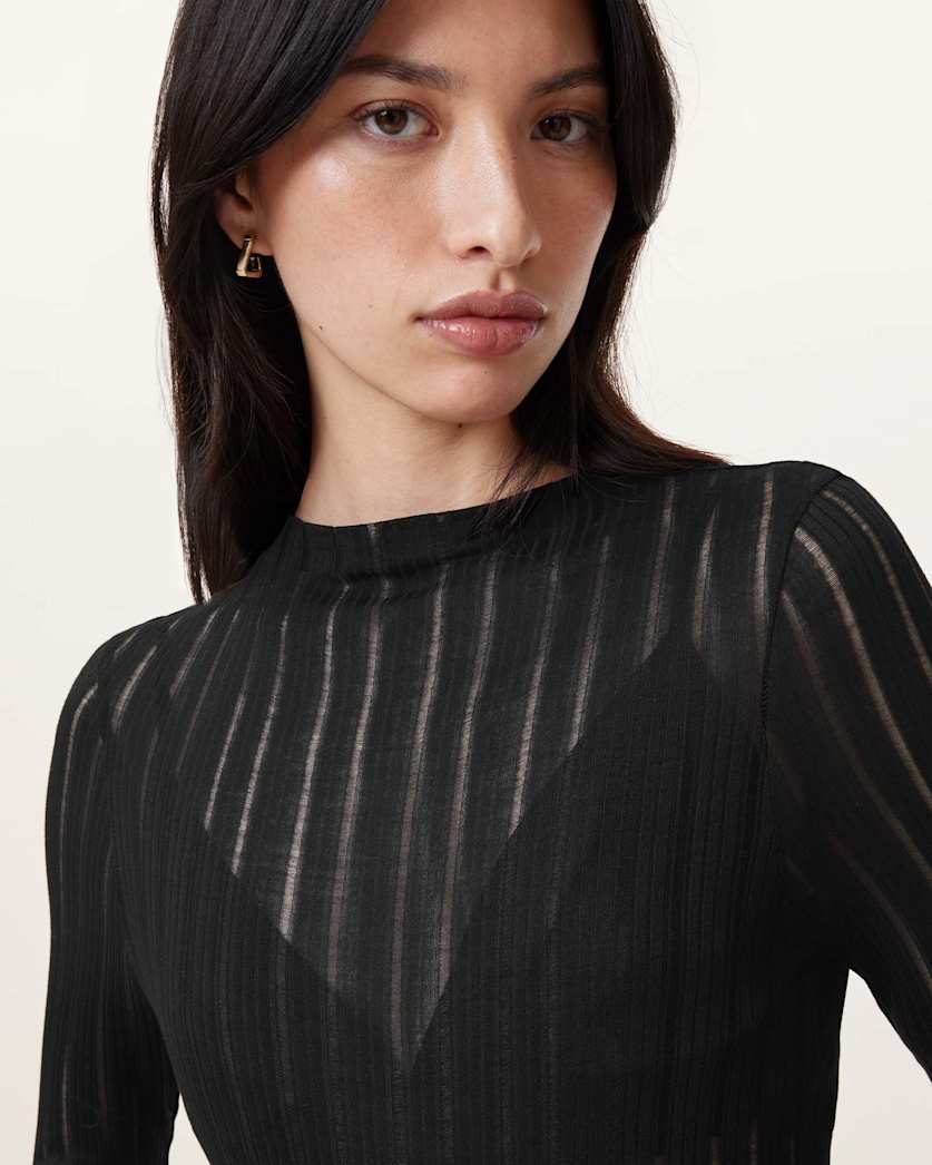 Aki Long Sleeve Funnel Neck T-Shirt