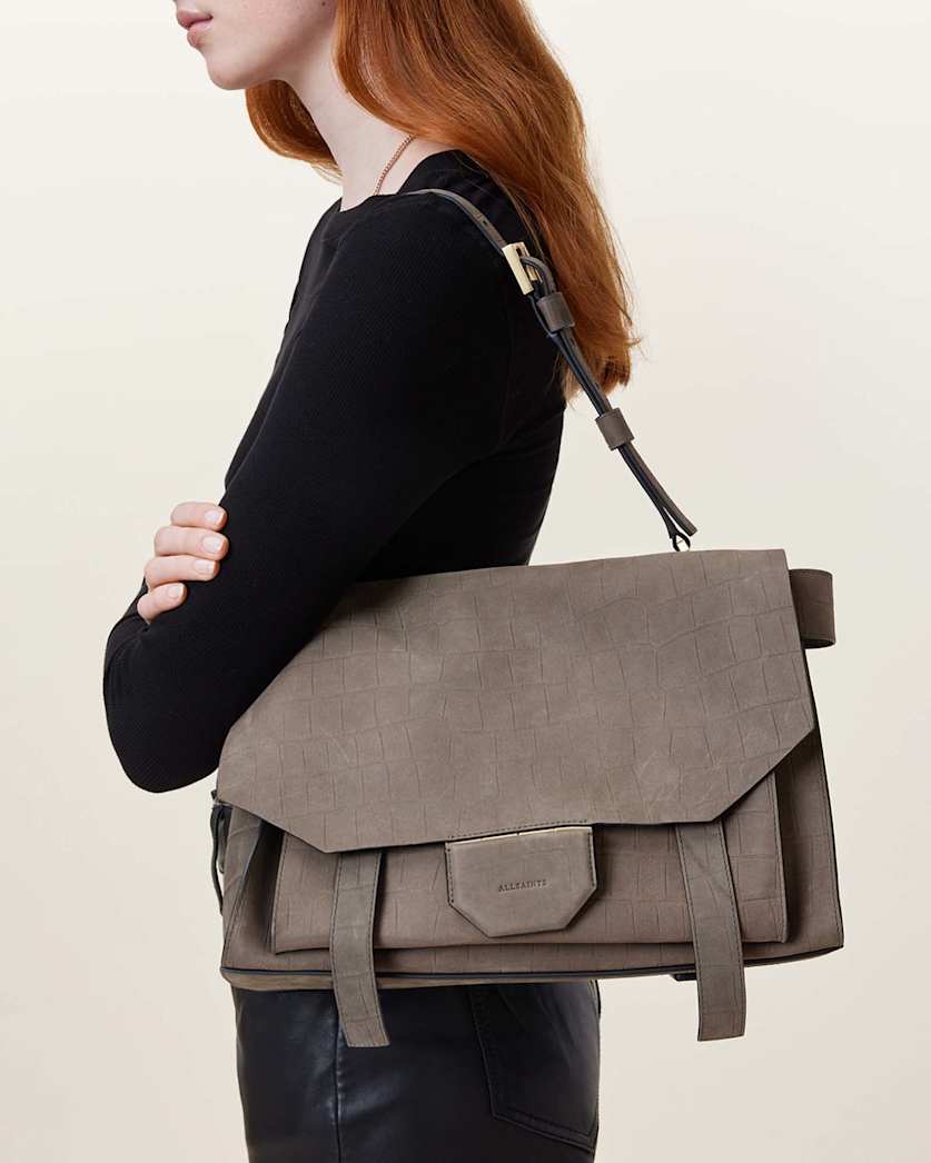 Ursa Crocodile Effect Leather Bag