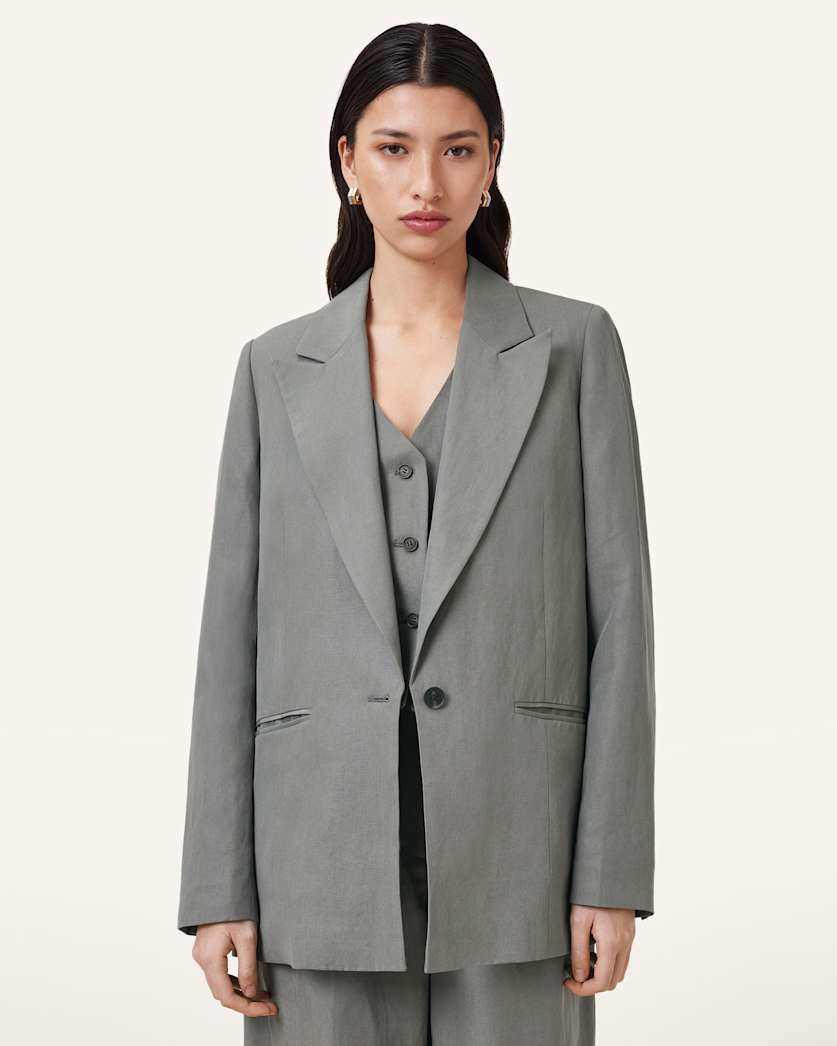 Averie Tencel Relaxed Fit Linen Blend Blazer
