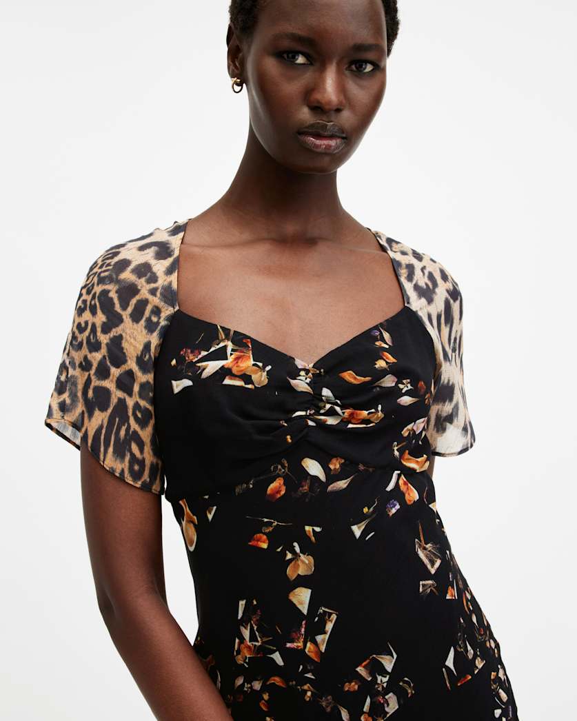 Leah Floral Print Midi Dress