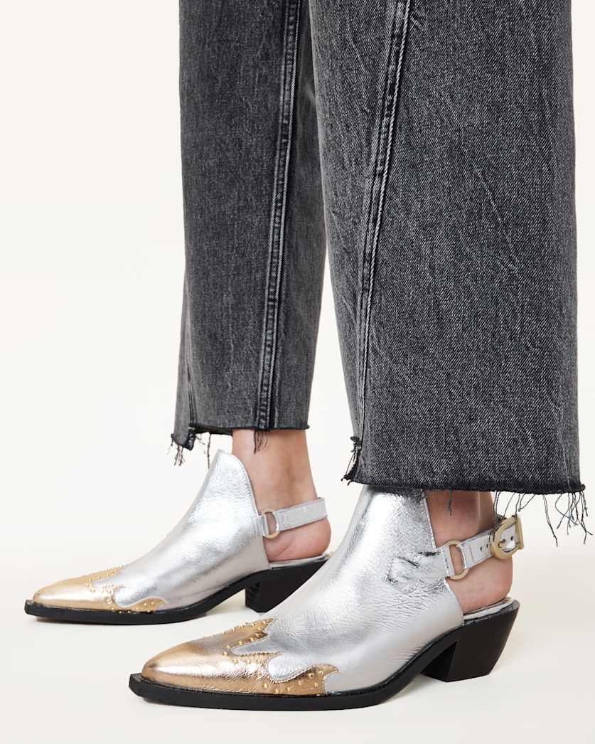 Desola Leather Western Mules