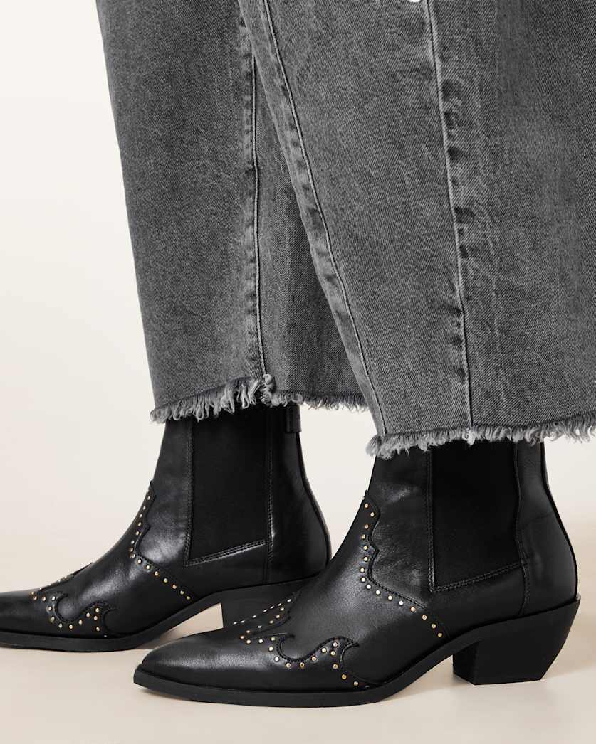 Denver Studded Leather Western Boots