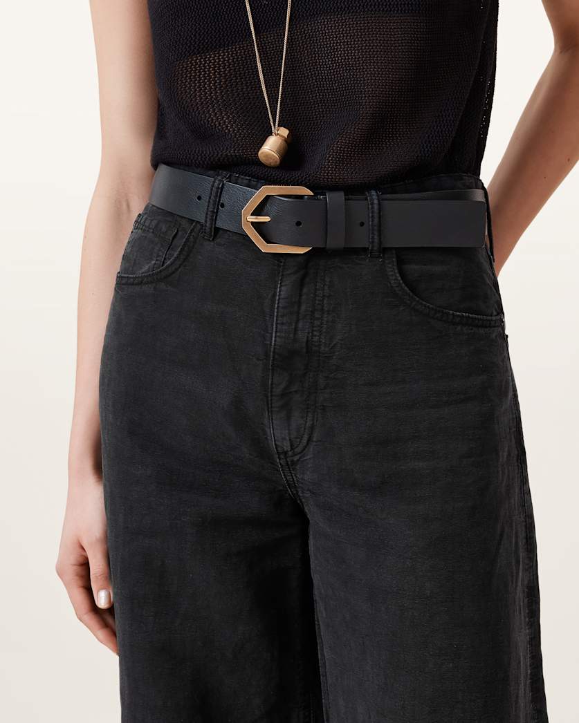 Tia Hex Leather Belt