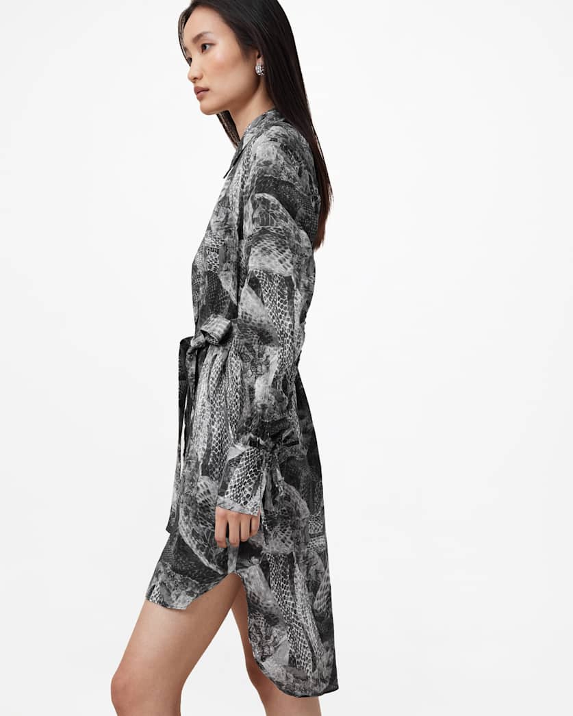 Leyla Silk Linen Blend Shirt Dress