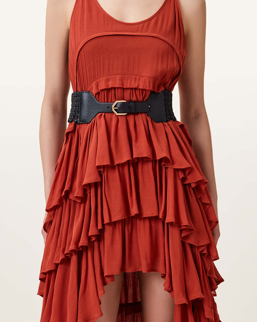 Mathilde Woven Leather Waist Belt