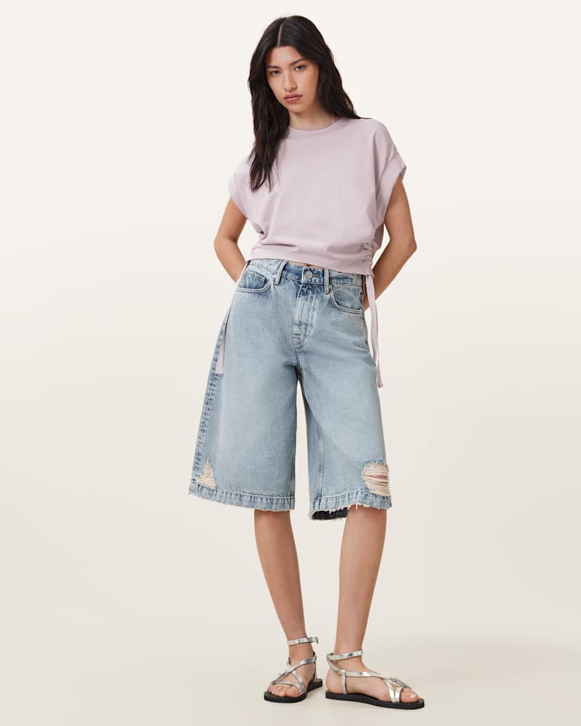 Mira Cropped Drawcord T-Shirt