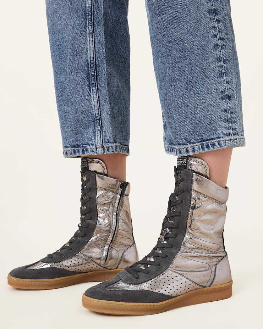 Lousie Leather High Top Trainers