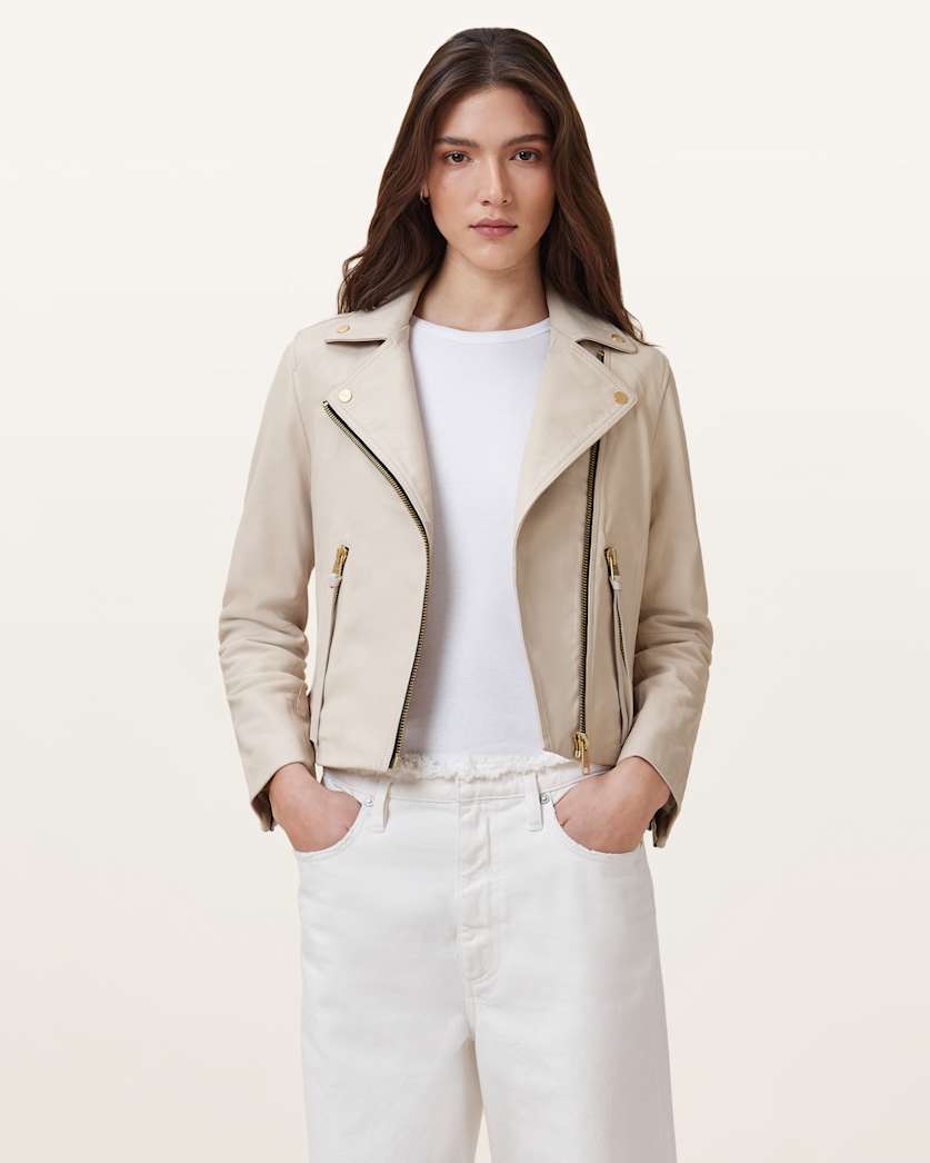 Dalby Slim Fit Leather Biker Jacket