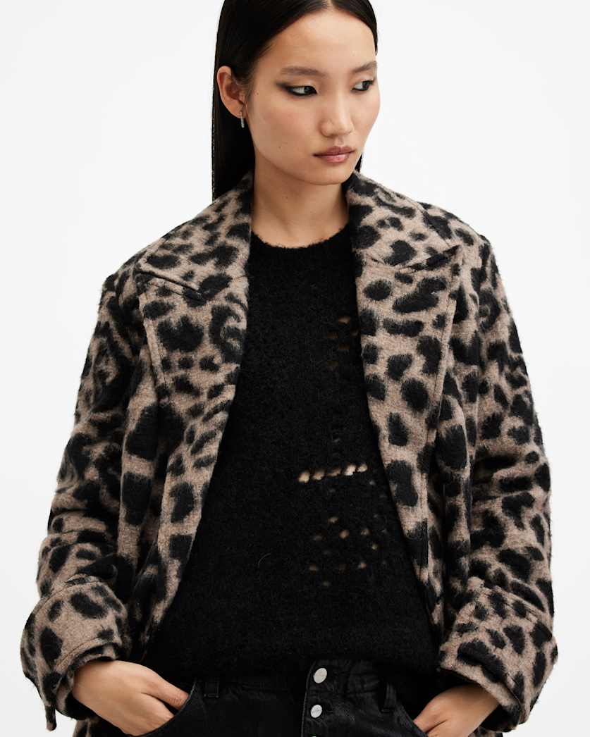 Mabel Leopard Print Oversized Coat