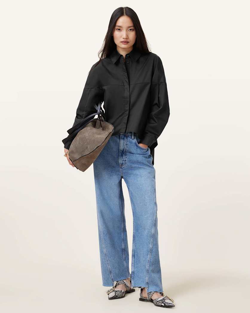 Toria Organic Cotton Dipped Hem Shirt
