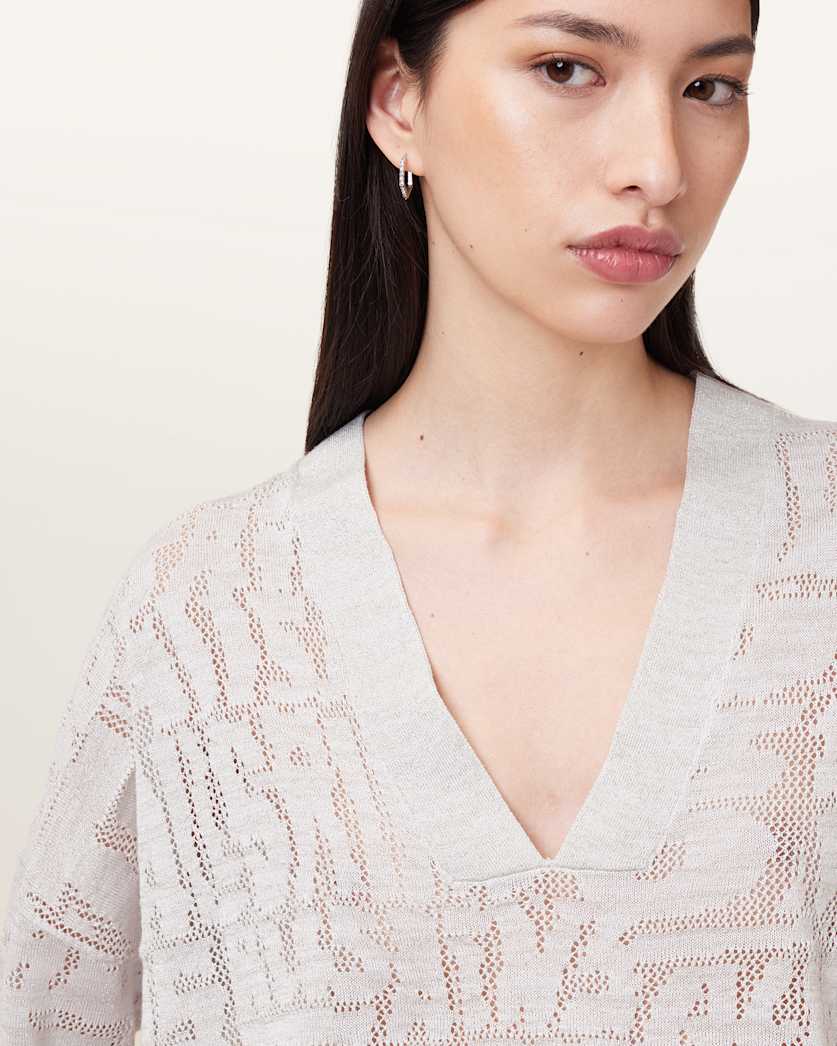 Misha Logo Jacquard V-Neck Jumper