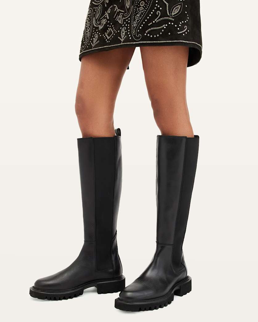 Maeve Knee High Slip On Leather Boots