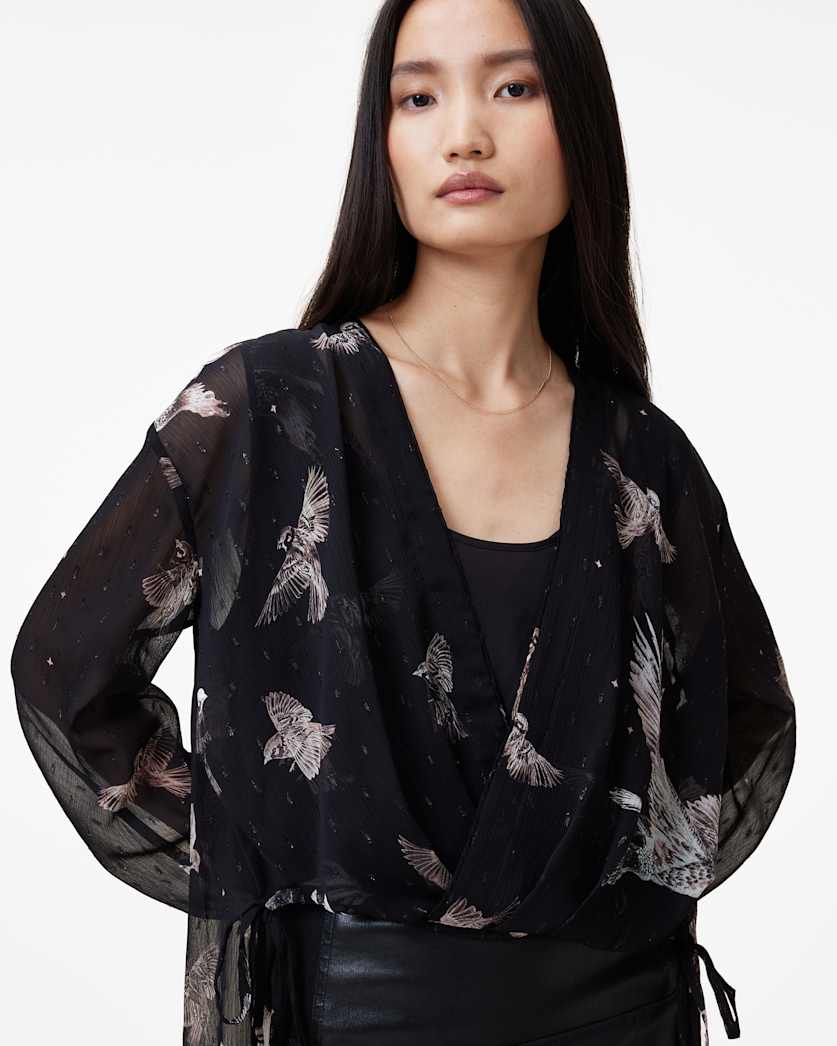 Avala Printed Draped Top