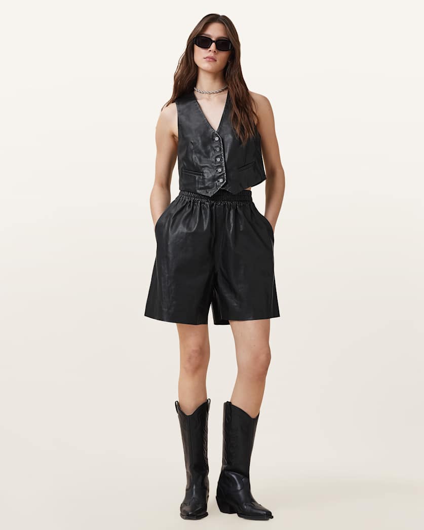 Arla Lea Leather Waistcoat