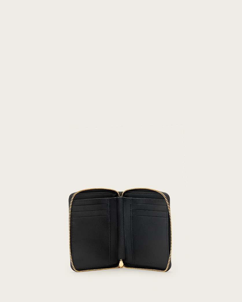 Lena Hex Zip Up Leather Wallet