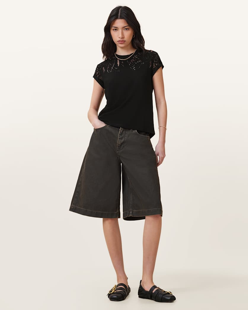 Anna Snake Print Devore T-Shirt
