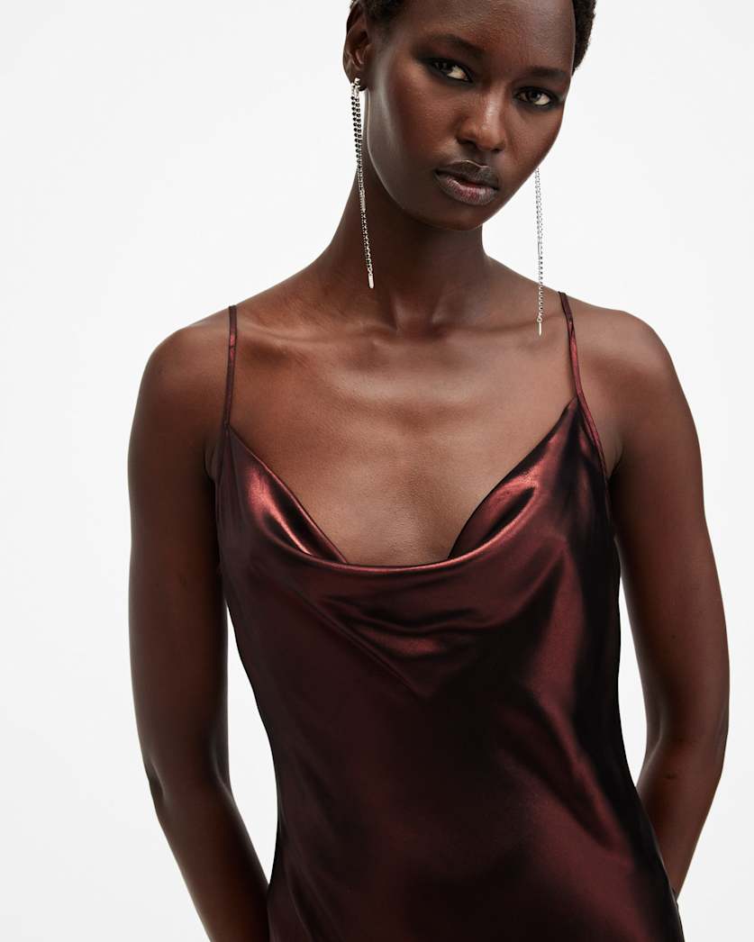 Hadley Metallic Midi Slip Dress