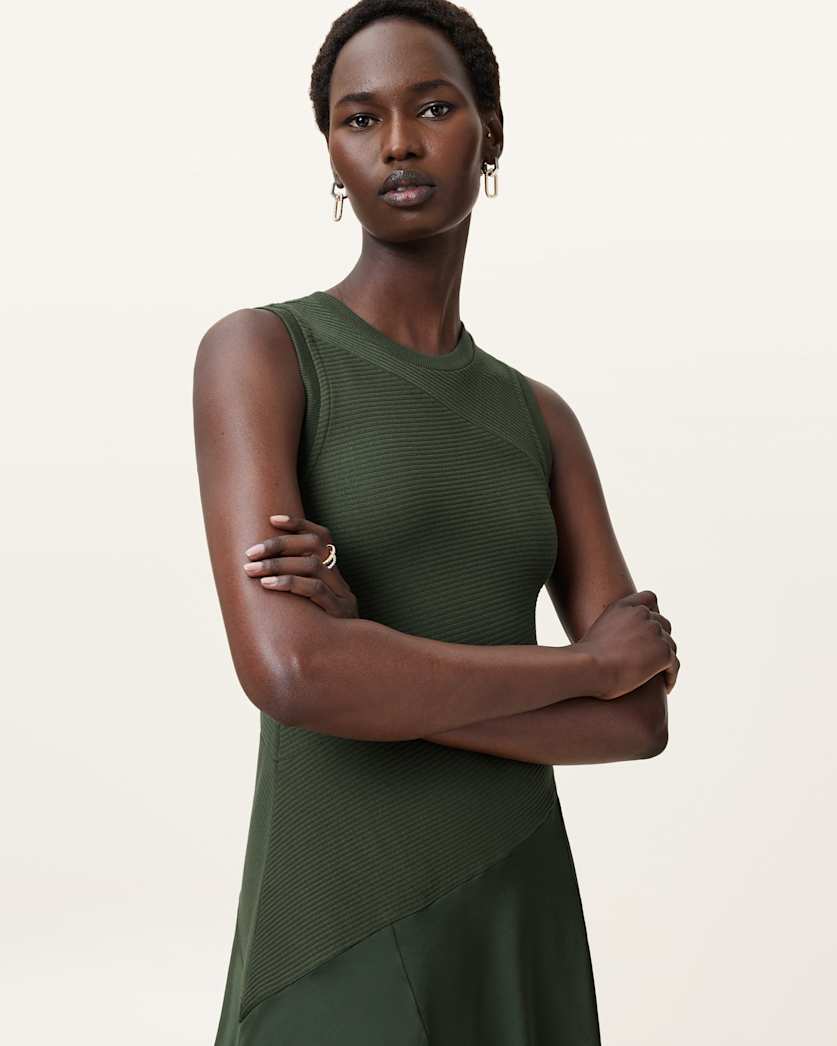 Pia Asymmetric Satin Dress