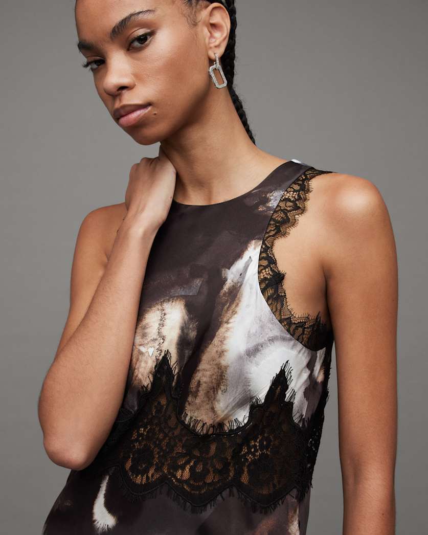 Alula Mars Print Silk Blend Maxi Dress