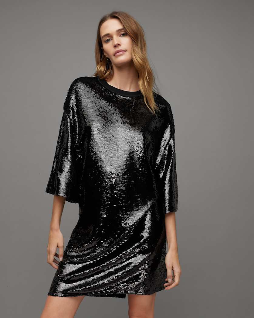 Opal Sparkle Sequin T-Shirt Mini Dress