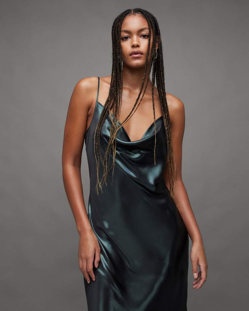 Hadley Metallic Midi Slip Dress