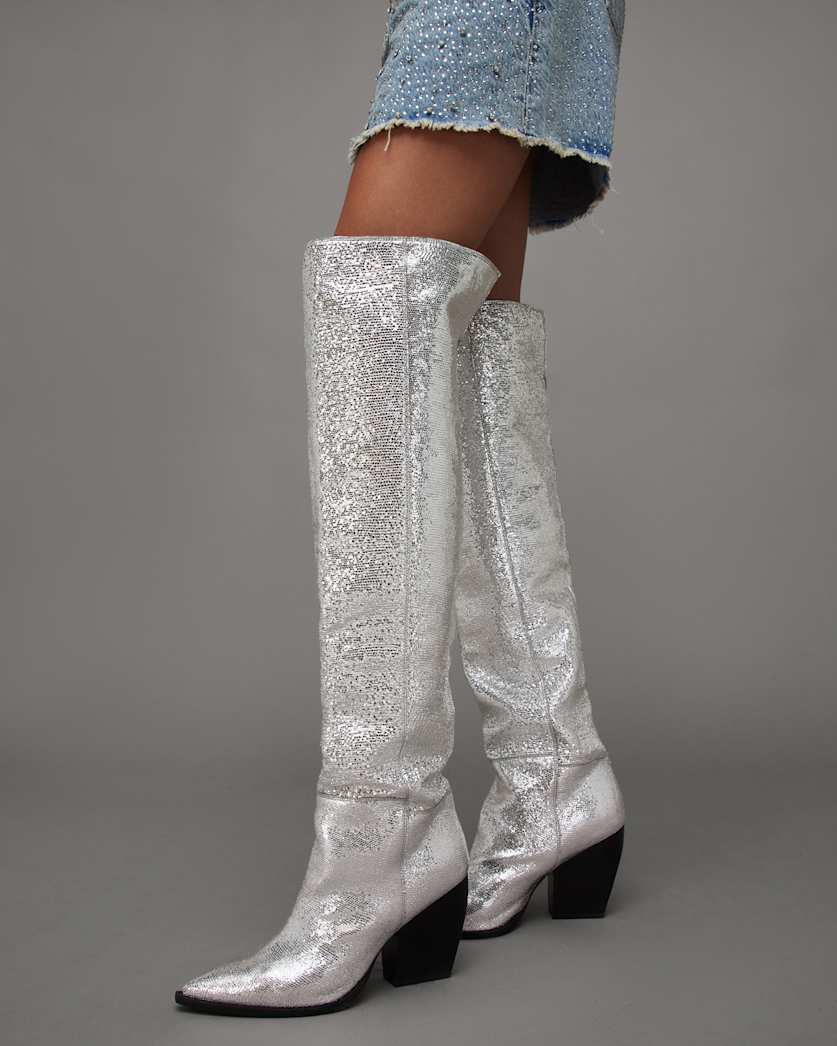 Reina Metallic Leather Boots