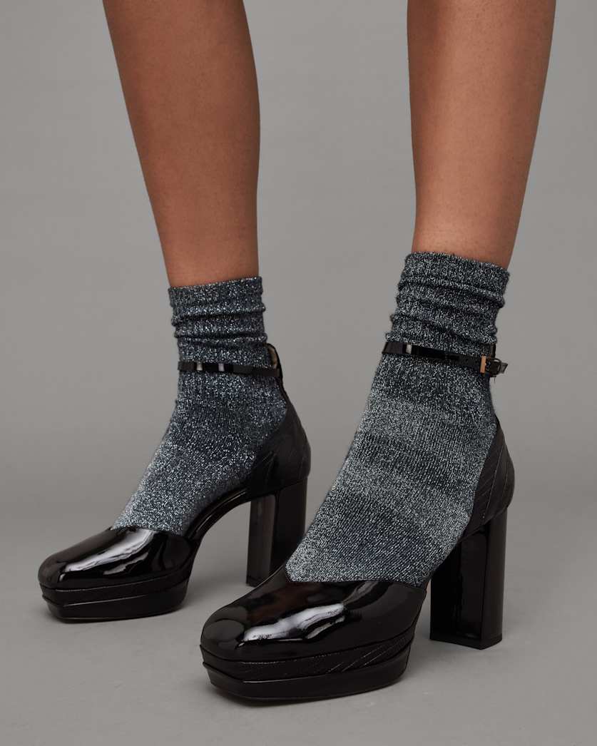 Tiffany Leather Square Platform Heels