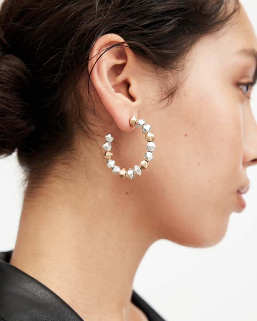 Hallie Two Tone Beaded Hoop Earrings