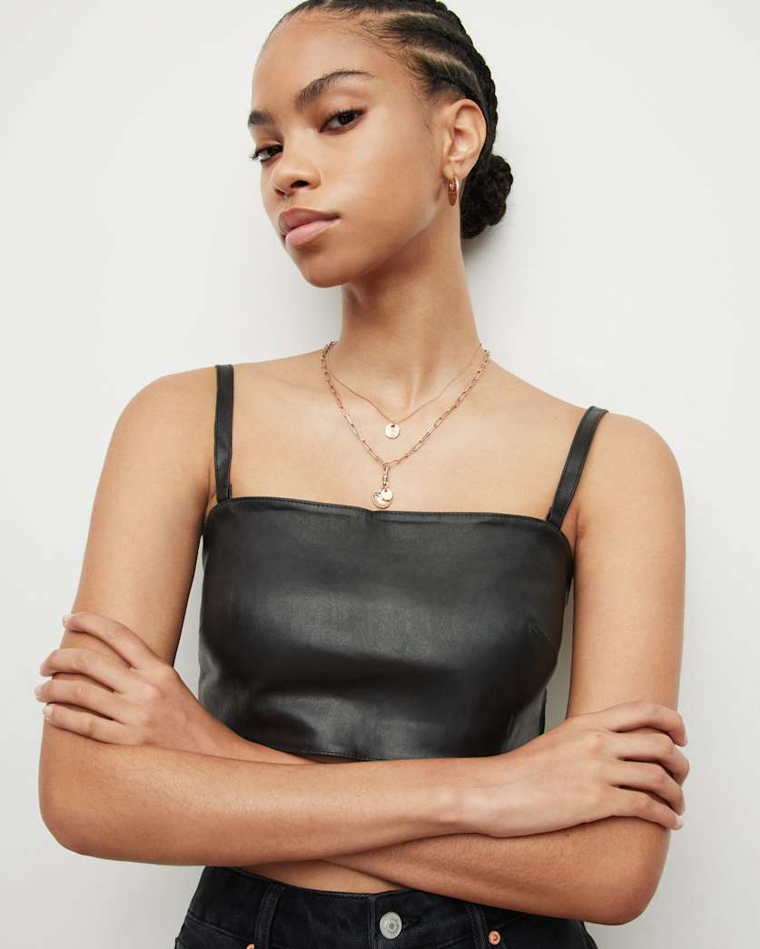 Betsy Leather Bandeau Top