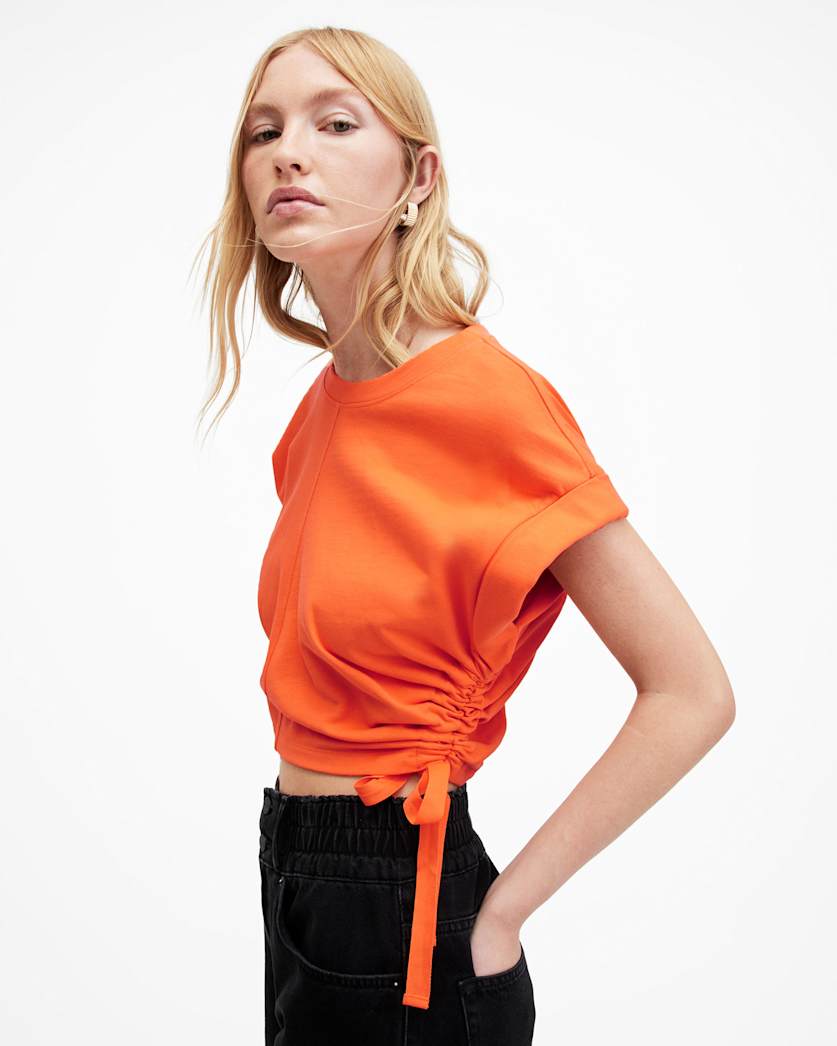 Mira Cropped Side Drawcord T-Shirt