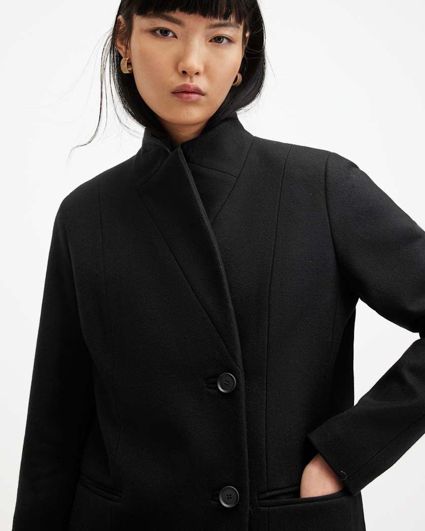 Sidney Wool Cashmere Blend Tailored Coat