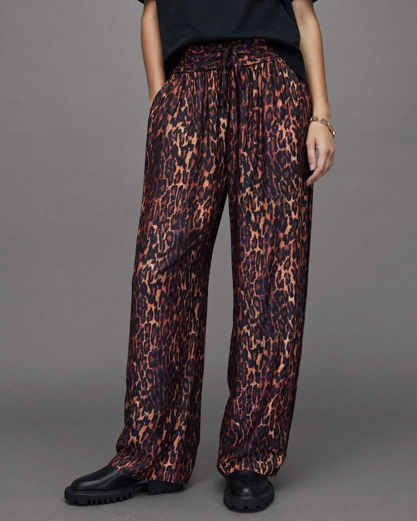 Tyler Silk Blend Leopard Anita Trousers