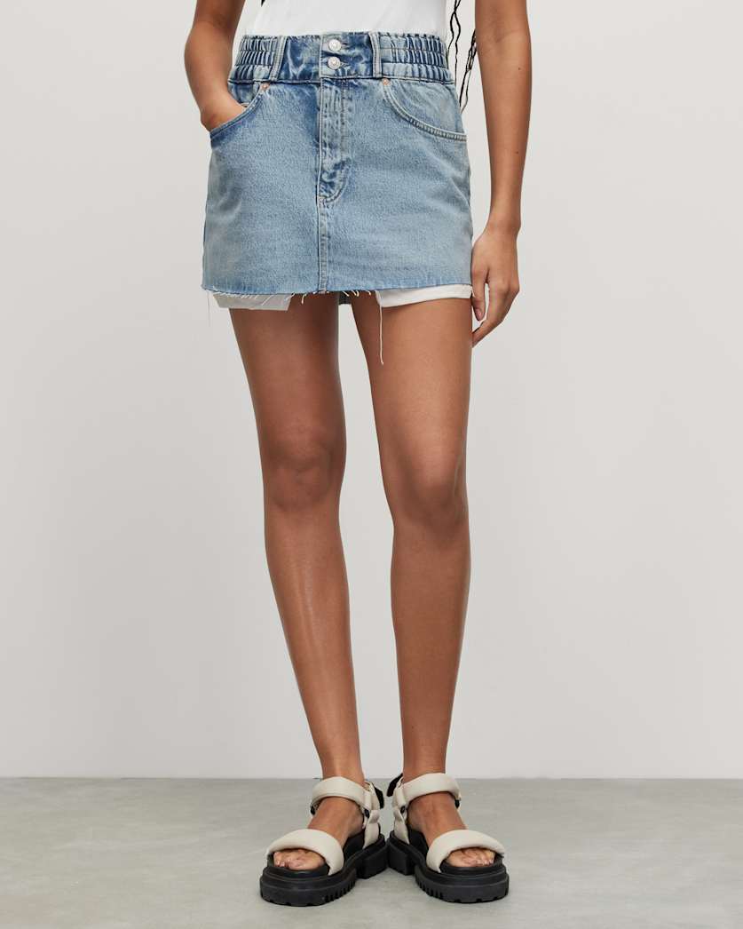 Hailey Distressed Denim Mini Skirt