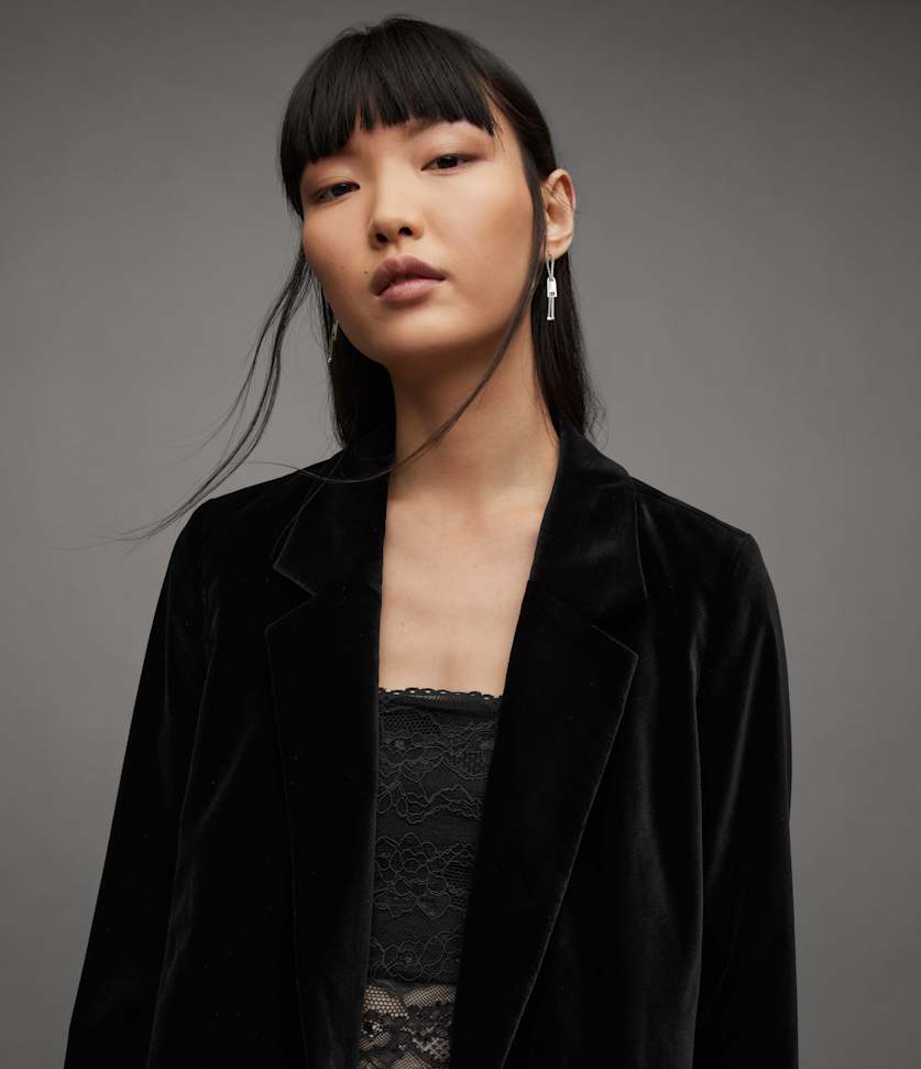 Aleida Velvet Open Front Suit  large