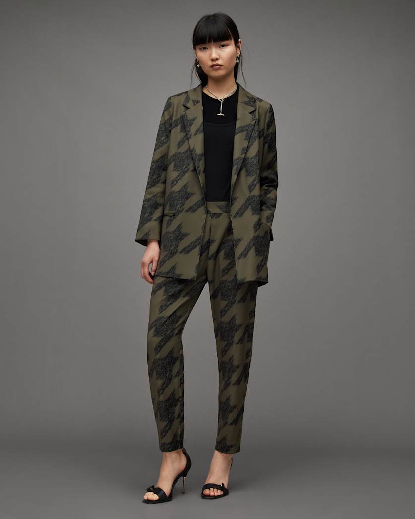 Aleida Toni Houndstooth Print Blazer