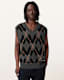Adore Argyle Knitted V-Neck Tank Top