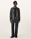 Alkan Zip Up Two Tone Leather Jacket