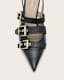 Vivian Leather Buckle Slingback Heels