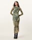 Hanako Print Mesh Wrap Maxi Dress